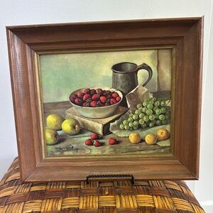 Framed Still Life Art with Fruits